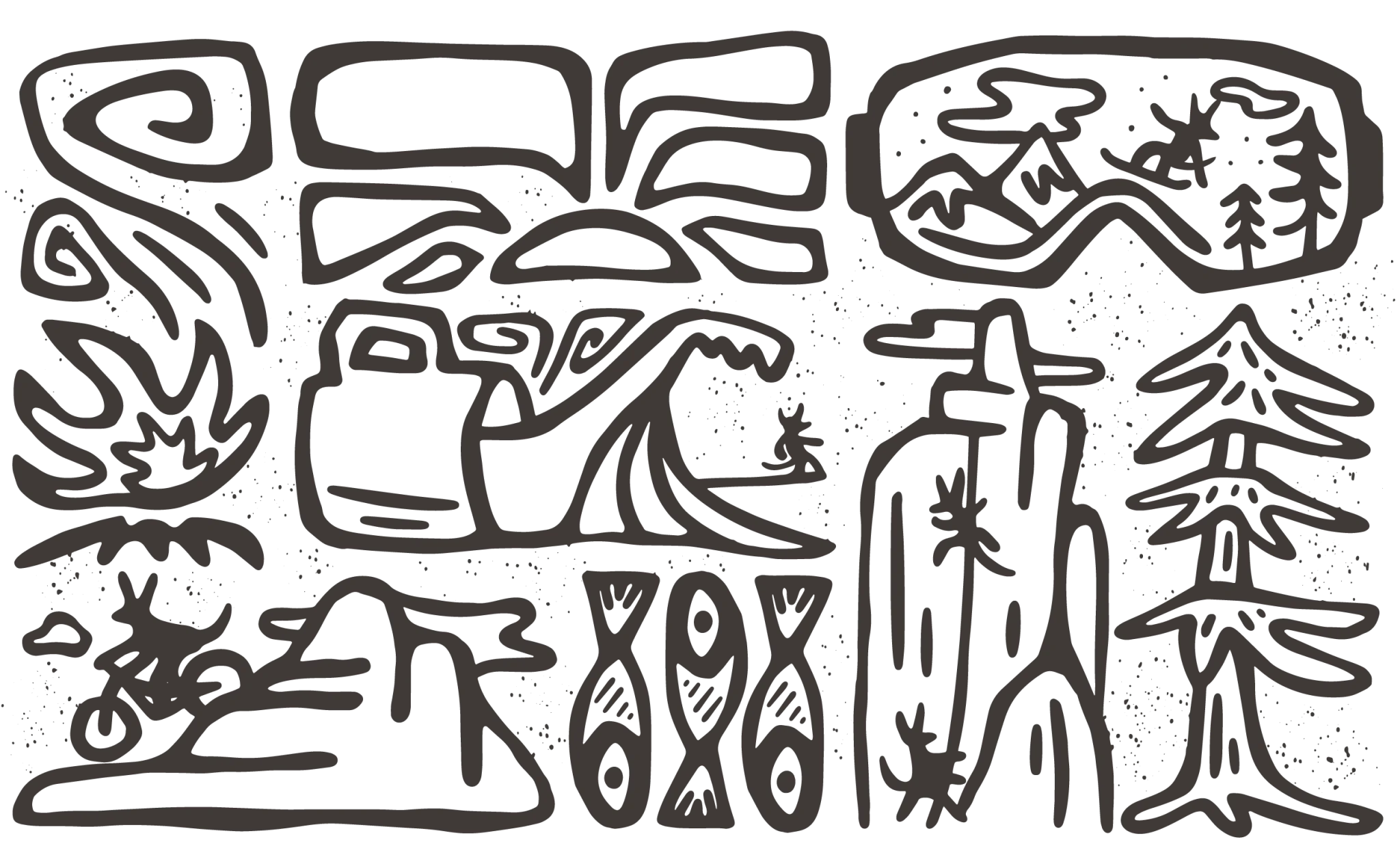 Rays Thing specialises in hand-drawn brand identities for outdoor brands and businesses. Custom Illustration for people who love the outdoors. Illustrations for Climbers, surfers, skaters, snowboarders, mountain bikers and hikers.